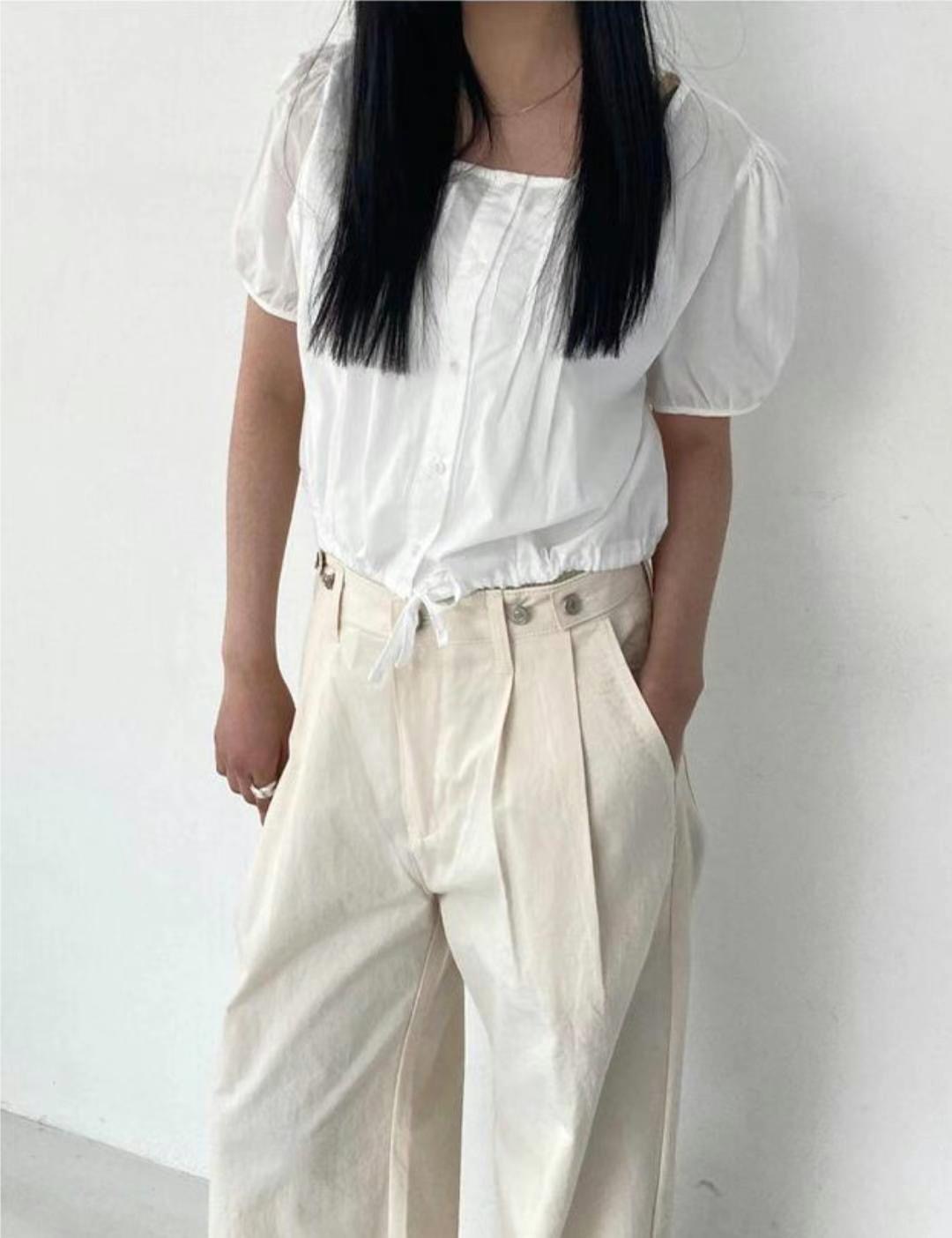 ONEMORETHING東大門㊣實拍女裝新品推薦25春夏職業襯衫蕾絲衫ONEMORETHING襯衫/蕾絲衫圖色2