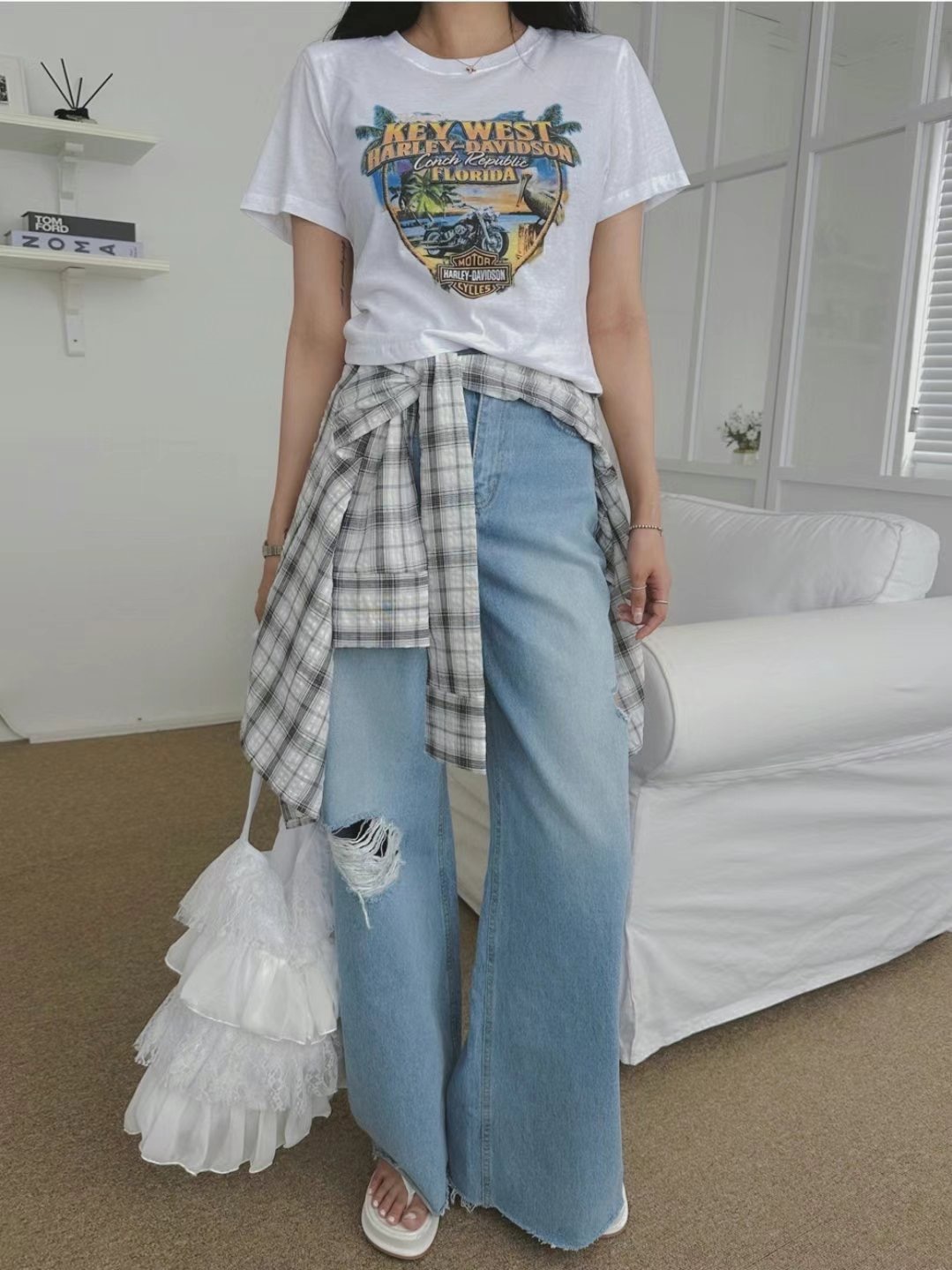 KEYBOARD東大門㊣直郵女士新品休閑25春夏真品時尚圍巾披肩KEYBOARD圍巾/披肩圖色2