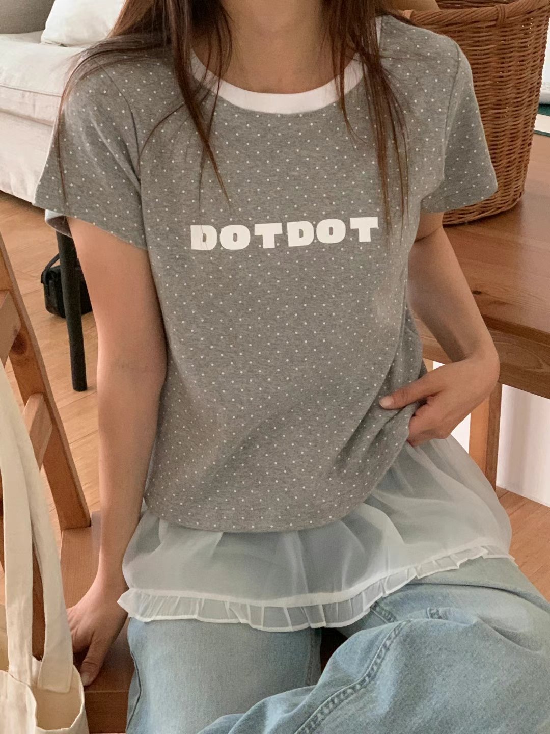 TDOUBLEJ韓國直郵㊣女士新品時尚真品熱賣25春夏人氣推薦T恤TDOUBLEJT恤圖色3