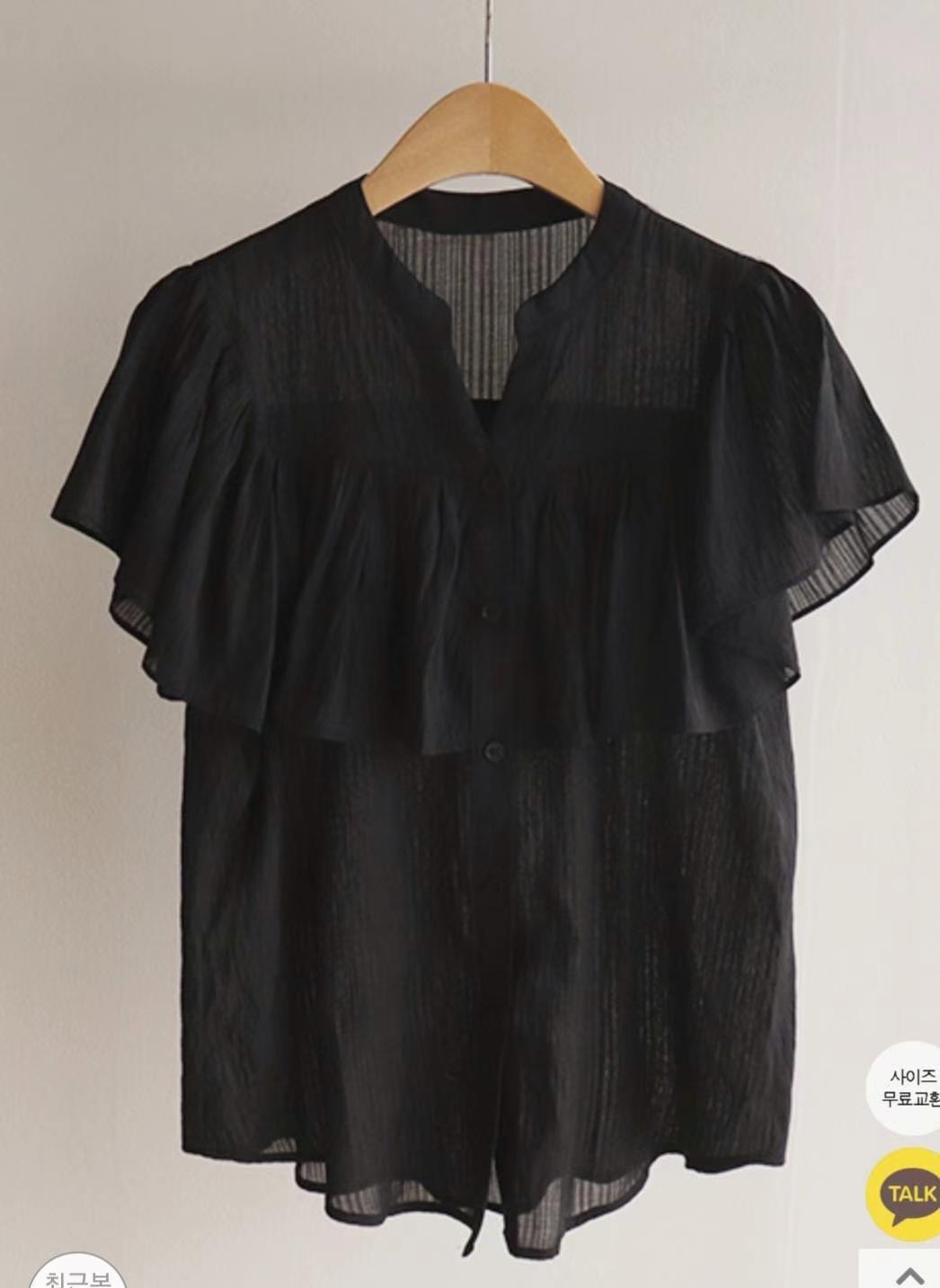 COCOS/ONE TOP韓國直郵㊣女裝新品職業25春夏推薦襯衫蕾絲衫COCOS/ONE TOP襯衫/蕾絲衫圖色1