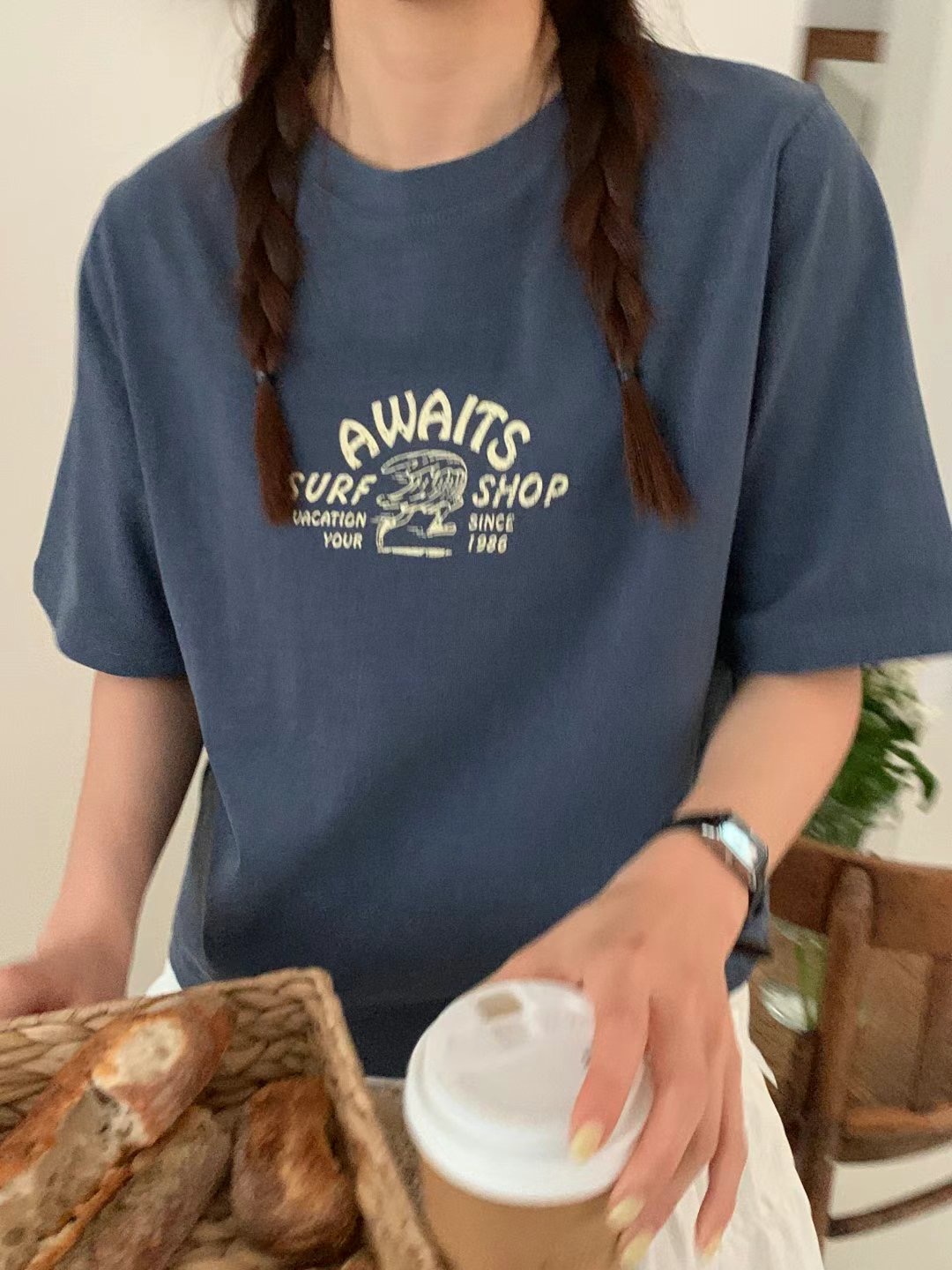 TDOUBLEJ東大門㊣直郵女裝新品真品25春夏職業休閑熱賣時尚T恤TDOUBLEJT恤圖色1