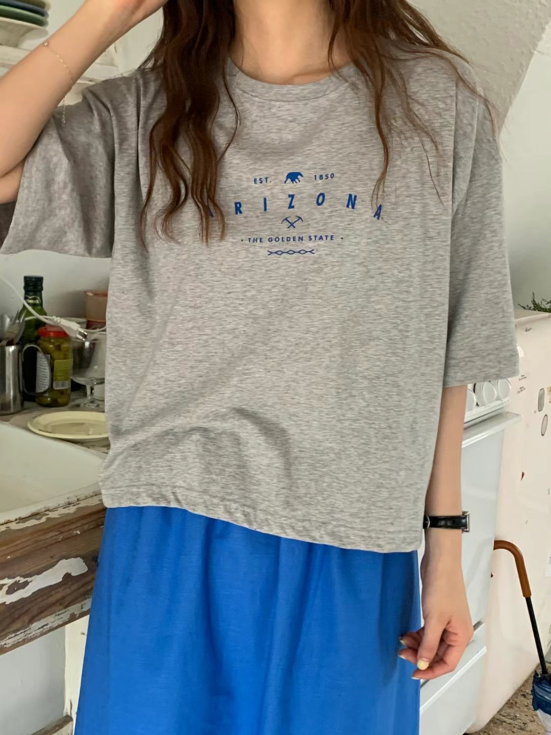 TDOUBLEJ東大門㊣實拍女裝新款休閑推薦人氣時尚25春夏熱賣T恤TDOUBLEJT恤圖色2