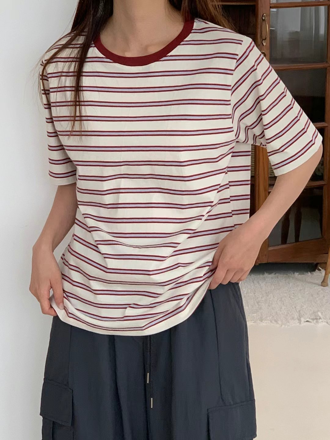 TDOUBLEJ東大門㊣直郵女裝新款休閑人氣25春夏職業熱賣推薦T恤TDOUBLEJT恤