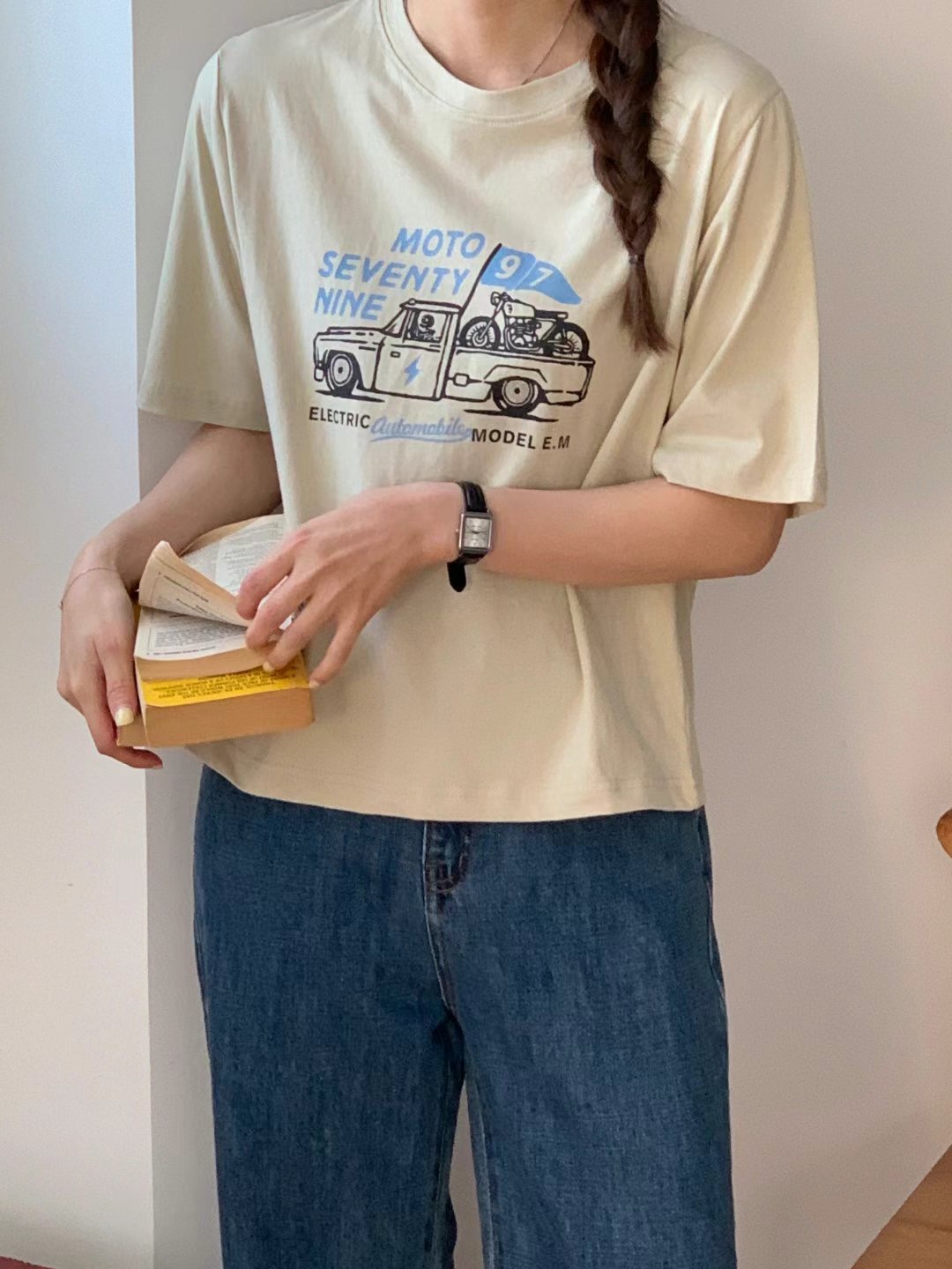 TDOUBLEJ韓國代購㊣女裝新品熱賣真品推薦25春夏人氣職業T恤TDOUBLEJT恤圖色4