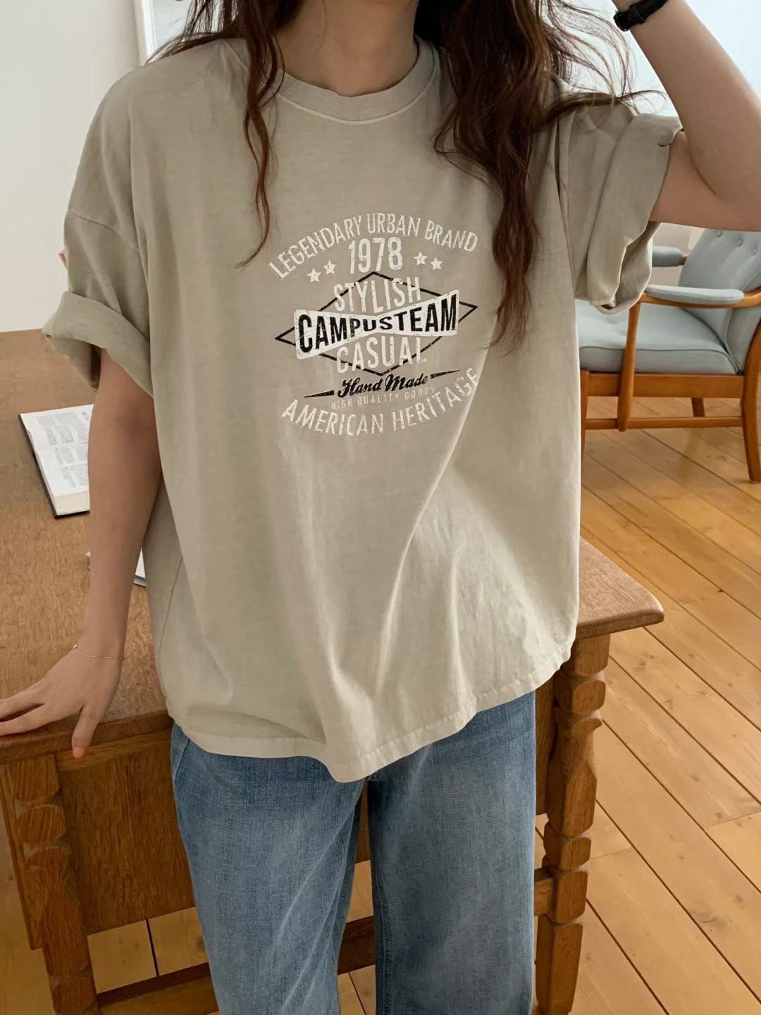 TDOUBLEJ韓國代購㊣女裝新款職業休閑推薦熱賣真品人氣25春夏T恤TDOUBLEJT恤圖色2