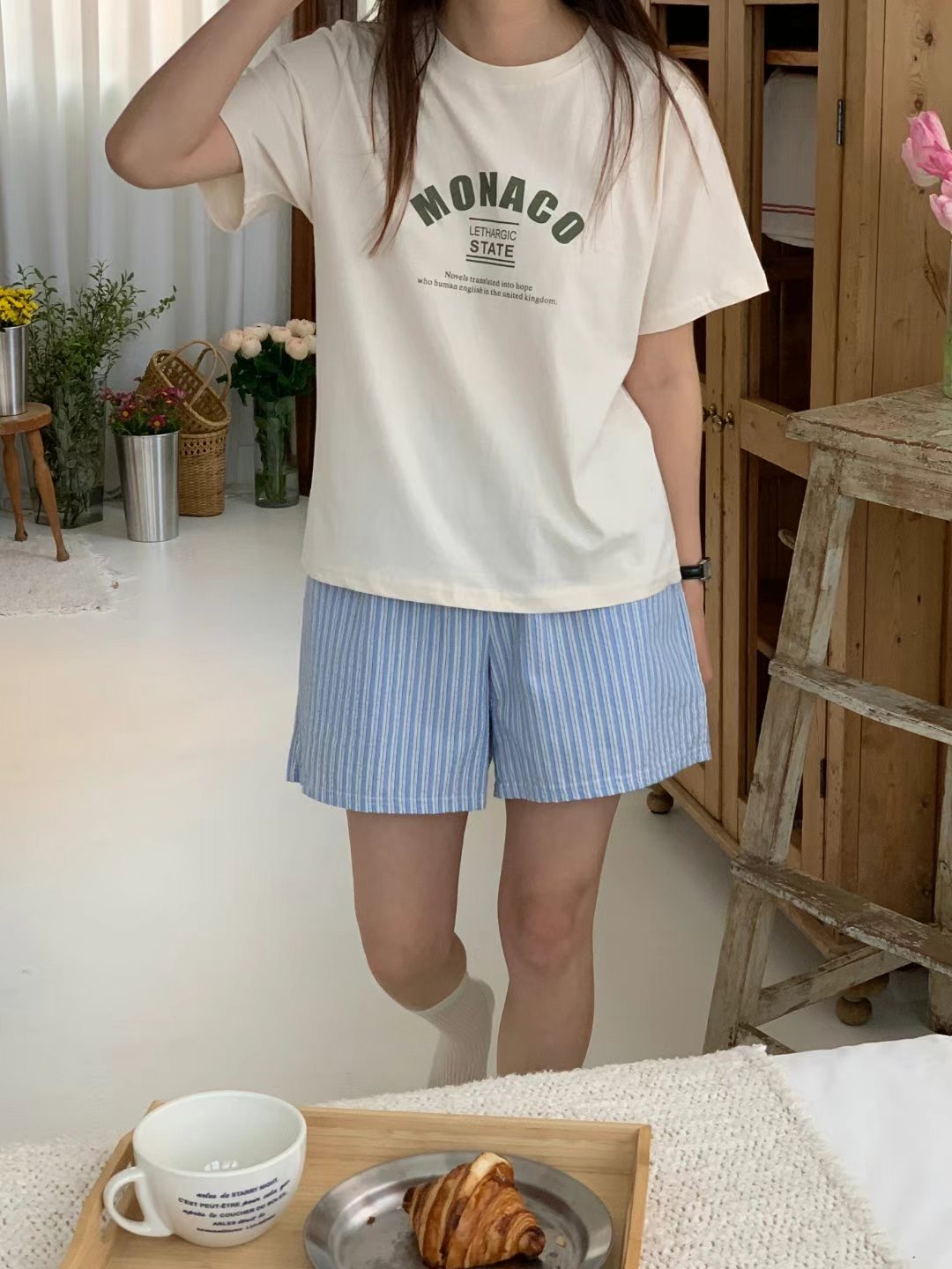 TDOUBLEJ東大門㊣代購女裝新品25春夏人氣熱賣真品休閑時尚T恤TDOUBLEJT恤圖色3