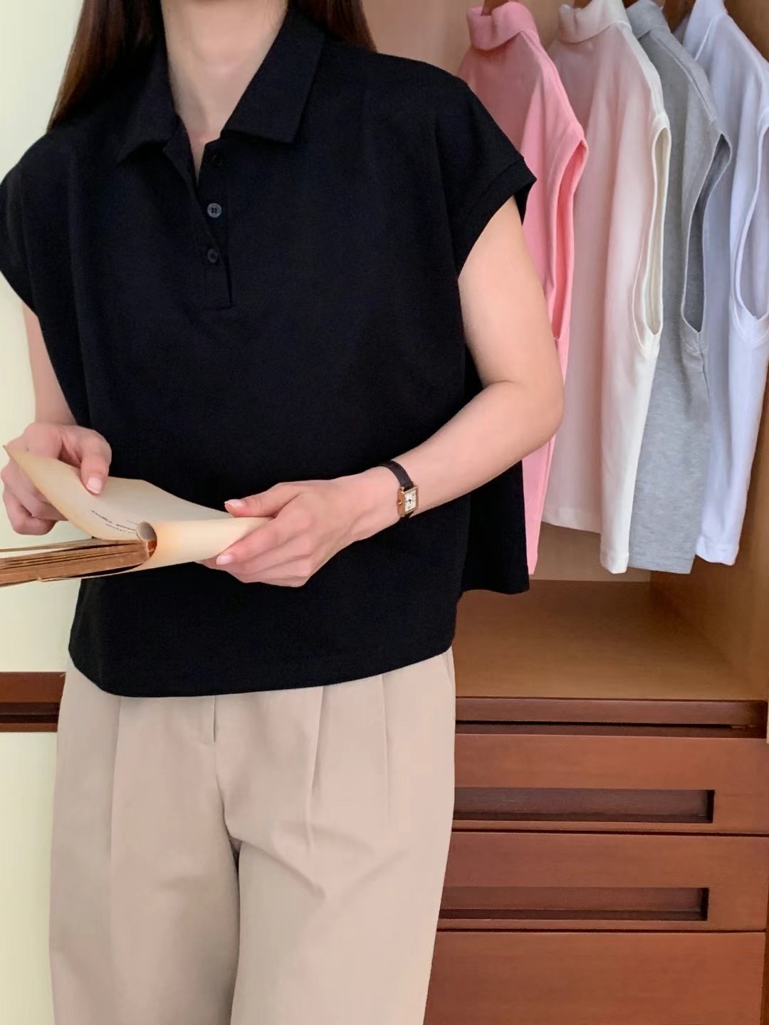 TDOUBLEJ東大門㊣直郵女裝新品休閑25春夏職業熱賣推薦真品T恤TDOUBLEJT恤圖色4