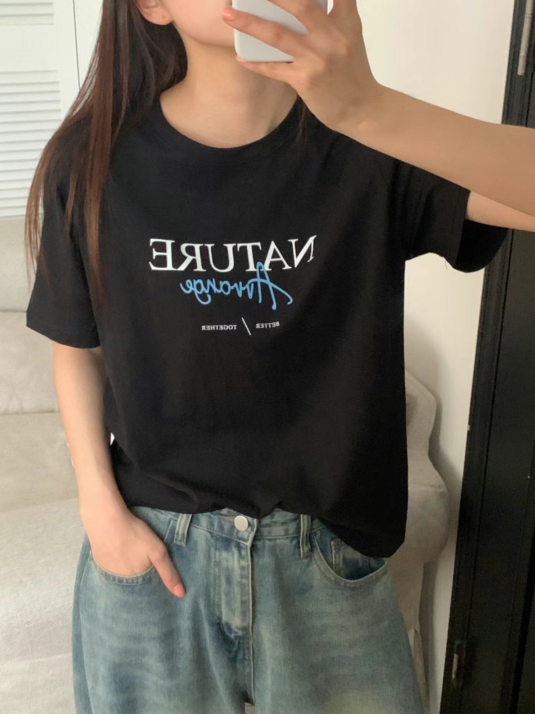 TDOUBLEJ東大門㊣代購女裝新品休閑25春夏人氣職業熱賣推薦T恤TDOUBLEJT恤圖色4