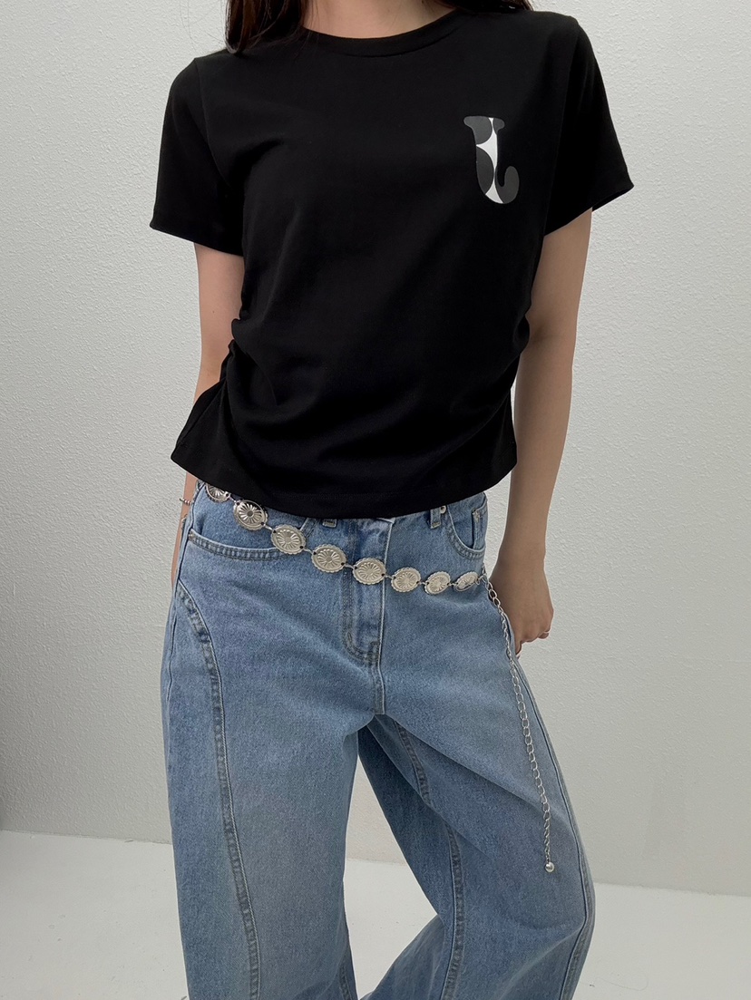 JMIND東大門㊣直郵女裝新品時尚休閑熱賣人氣職業真品25春夏T恤JMINDT恤圖色2
