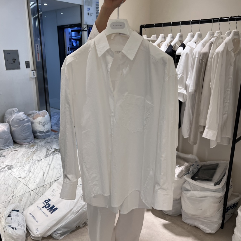MASCULINE韓國代購㊣女裝新品25春夏推薦人氣休閑襯衫蕾絲衫MASCULINE襯衫/蕾絲衫圖色2
