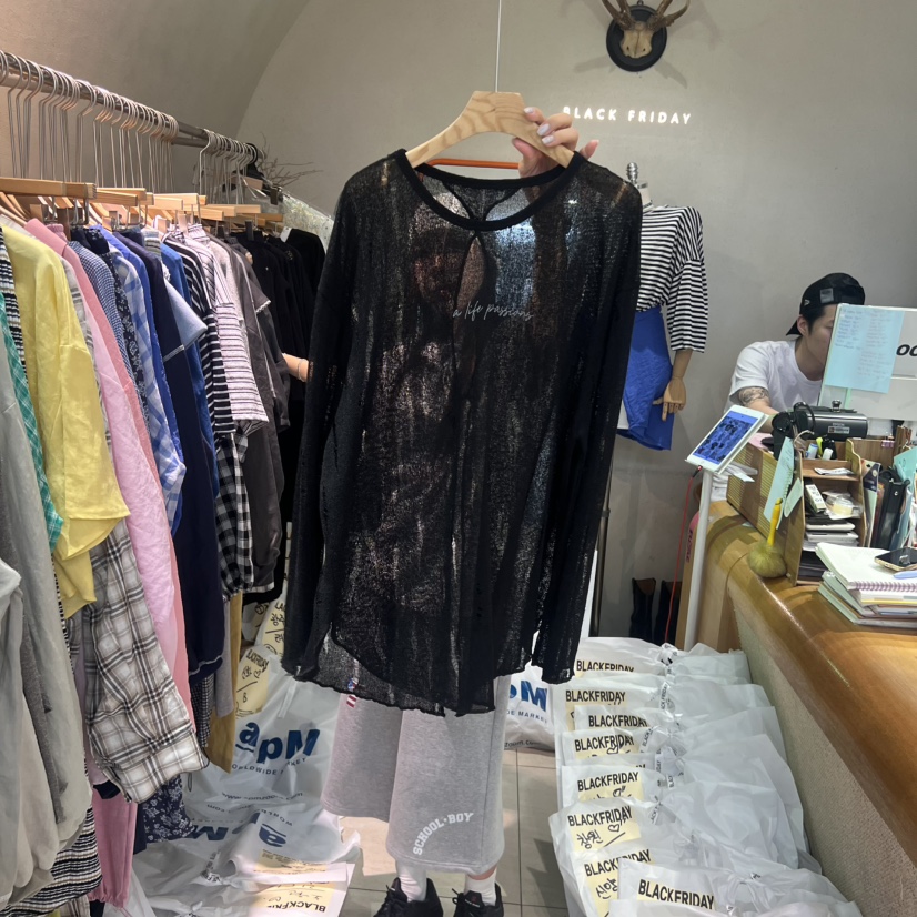 BLACKFRIDAY東大門㊣代購女裝新品真品時尚休閑熱賣針織衫復古BLACK FRIDAY針織衫圖色2