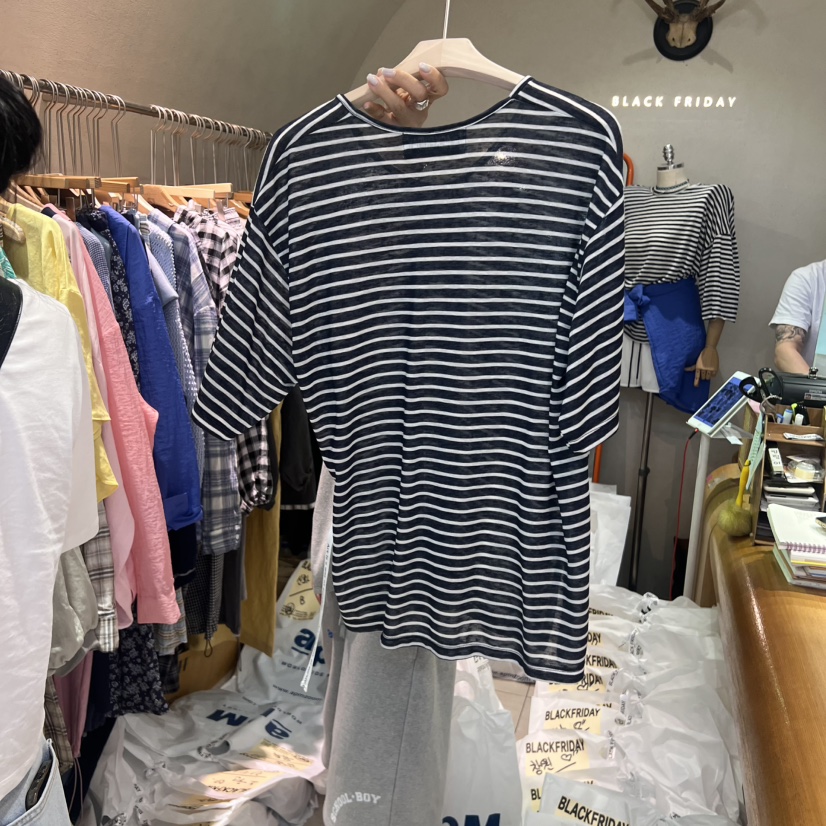 BLACKFRIDAY東大門㊣實拍女裝新款真品時尚熱賣職業T恤腰帶BLACK FRIDAYT恤