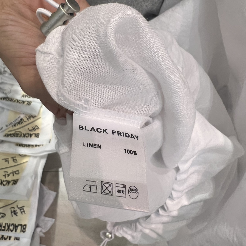 BLACKFRIDAY韓國直郵㊣女裝新品熱賣真品職業休閑長袖T恤亞麻BLACK FRIDAY長袖T恤