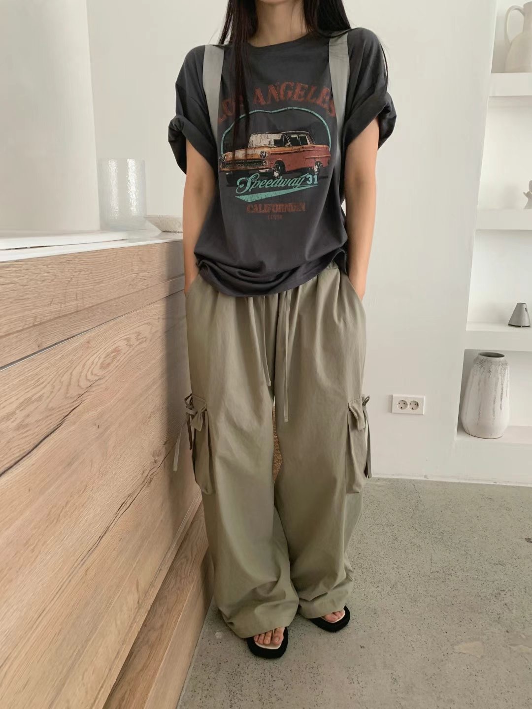 LEVEL東大門㊣直郵女士新品真品休閑熱賣時尚推薦25春夏休閑褲LEVEL休閑褲圖色1