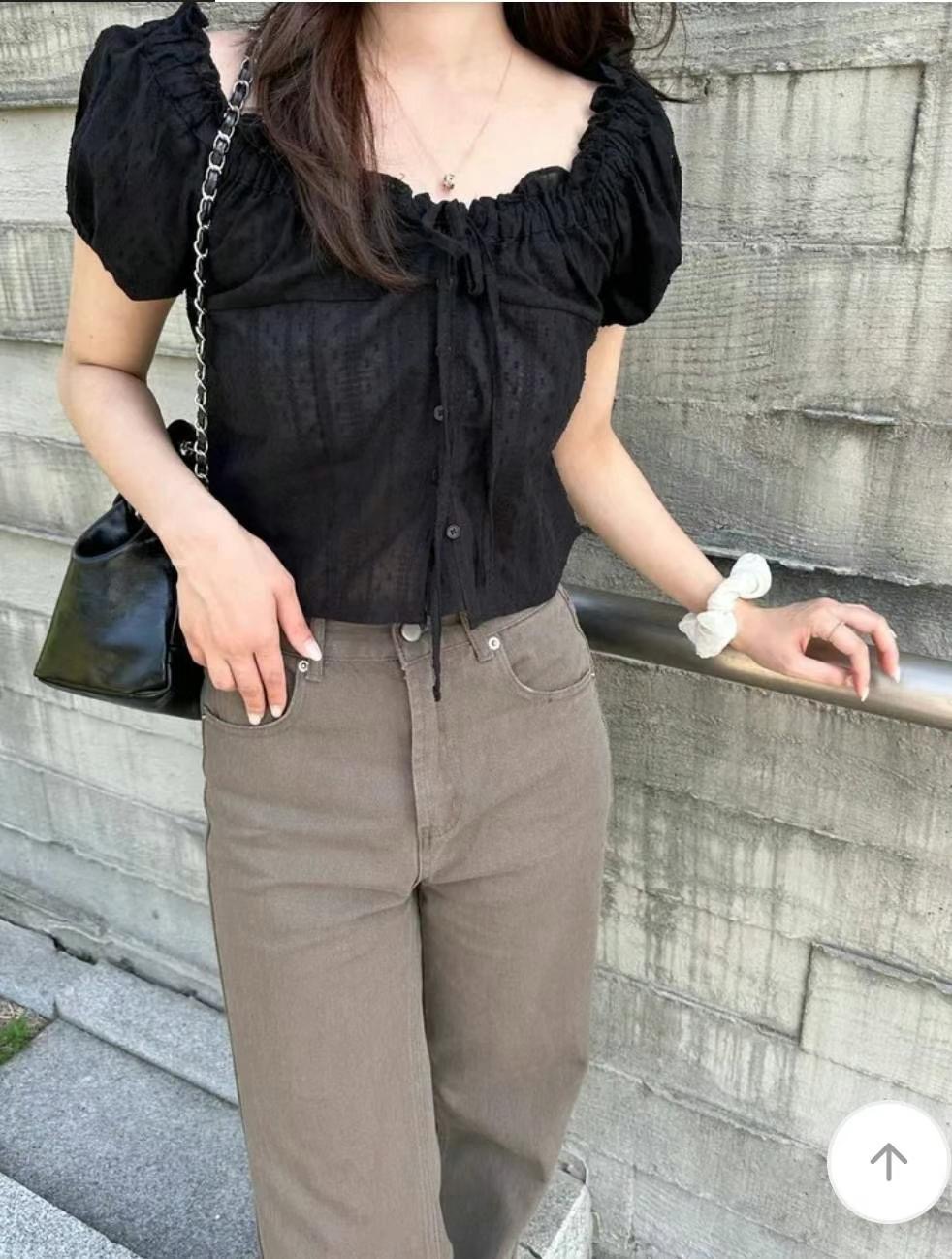 LIBERTE-OT東大門㊣代購女士新品職業時尚休閑熱賣襯衫蕾絲衫RETHINK襯衫/蕾絲衫