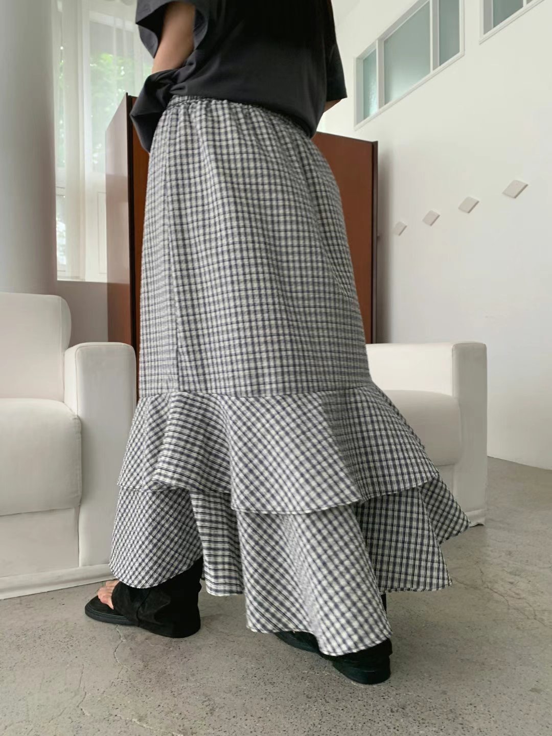 LEVEL韓國代購㊣女士新品真品熱賣25春夏職業推薦人氣休閑長裙LEVEL長裙