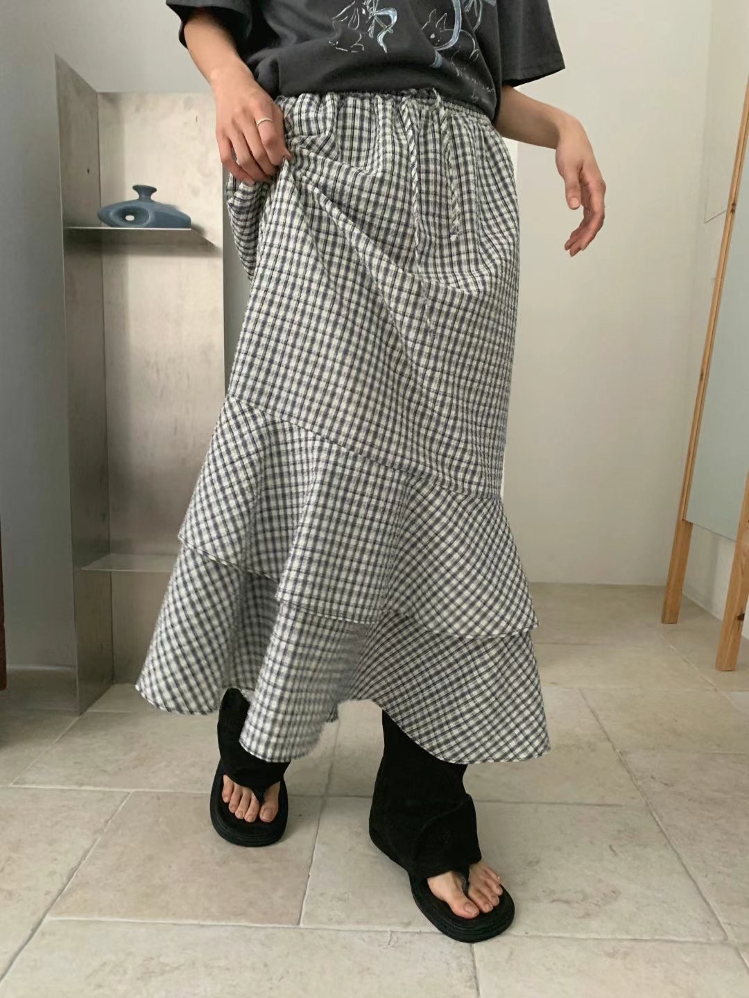 LEVEL韓國代購㊣女士新品真品熱賣25春夏職業推薦人氣休閑長裙LEVEL長裙