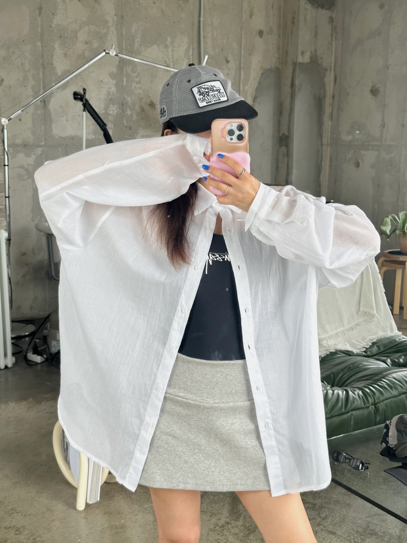 BYRING韓國代購㊣女士新品時尚25春夏熱賣推薦休閑襯衫蕾絲衫BYRING襯衫/蕾絲衫圖色2