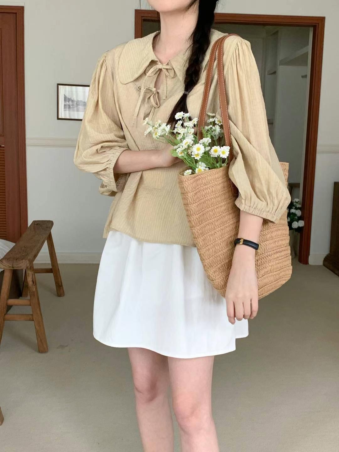LIBERTE-OT東大門㊣代購女裝新品25春夏真品時尚襯衫蕾絲衫RETHINK襯衫/蕾絲衫