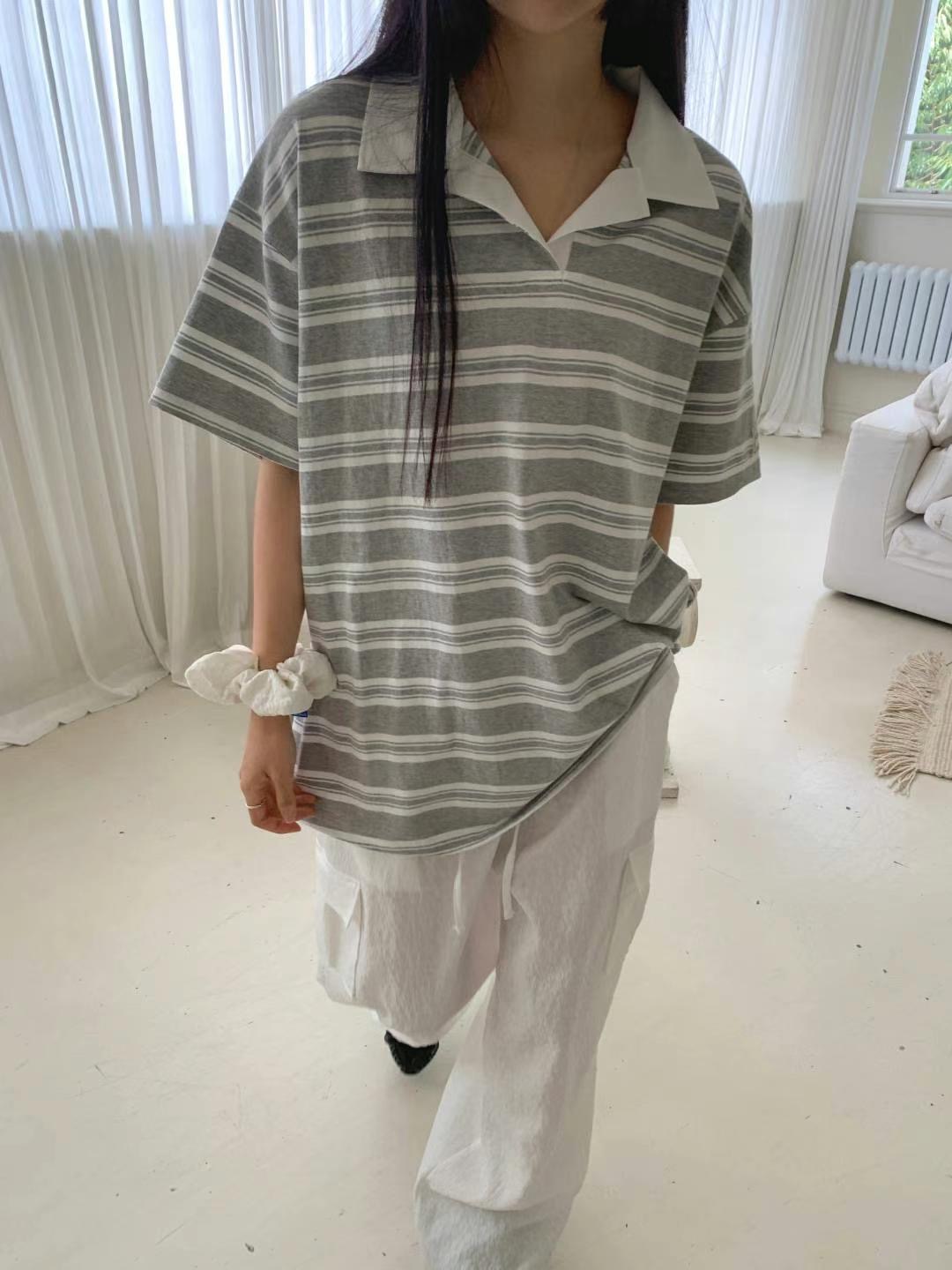 LEVEL東大門㊣直郵女士新款時尚職業推薦休閑25春夏熱賣T恤LEVELT恤圖色2