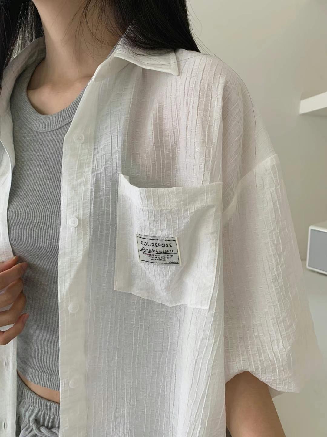 LEVEL東大門㊣直郵女裝新款休閑時尚25春夏人氣真品襯衫蕾絲衫LEVEL襯衫/蕾絲衫
