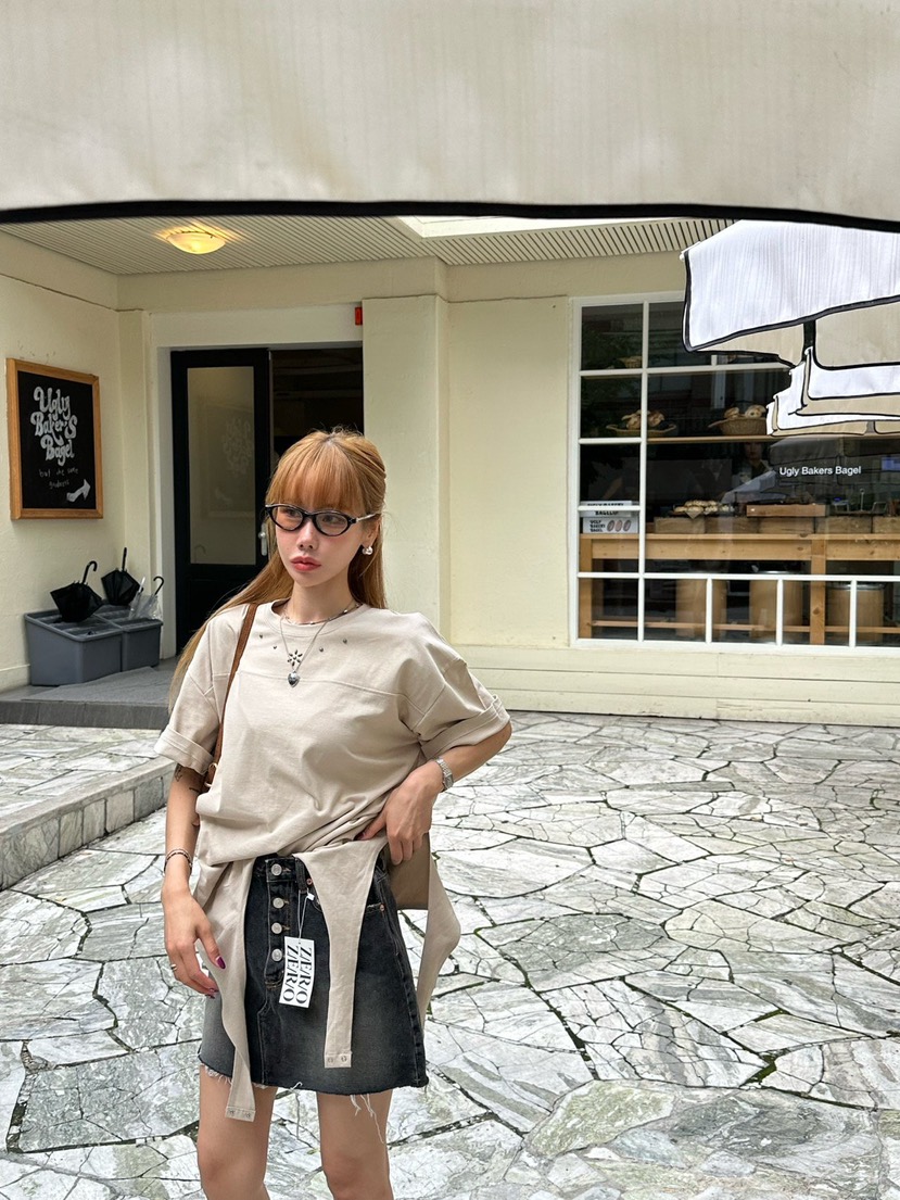ZEROZERO韓國代購㊣女士新款熱賣真品休閑25春夏推薦職業T恤ZEROZEROT恤