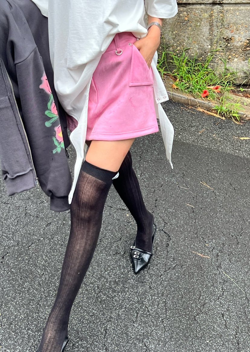 ZEROZERO東大門㊣直郵女士新品職業休閑人氣25春夏短裙絨面革ZEROZERO短裙
