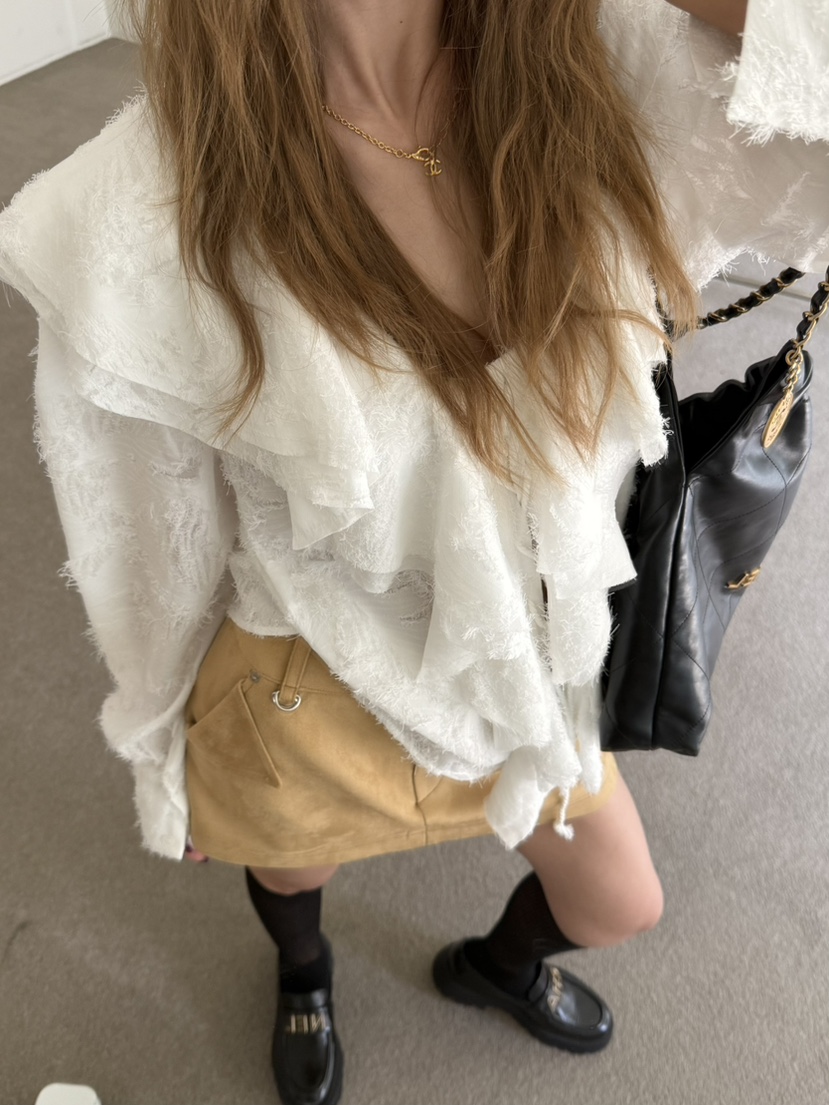 ZEROZERO東大門㊣實拍女士新品職業推薦休閑襯衫蕾絲衫流蘇ZEROZERO襯衫/蕾絲衫