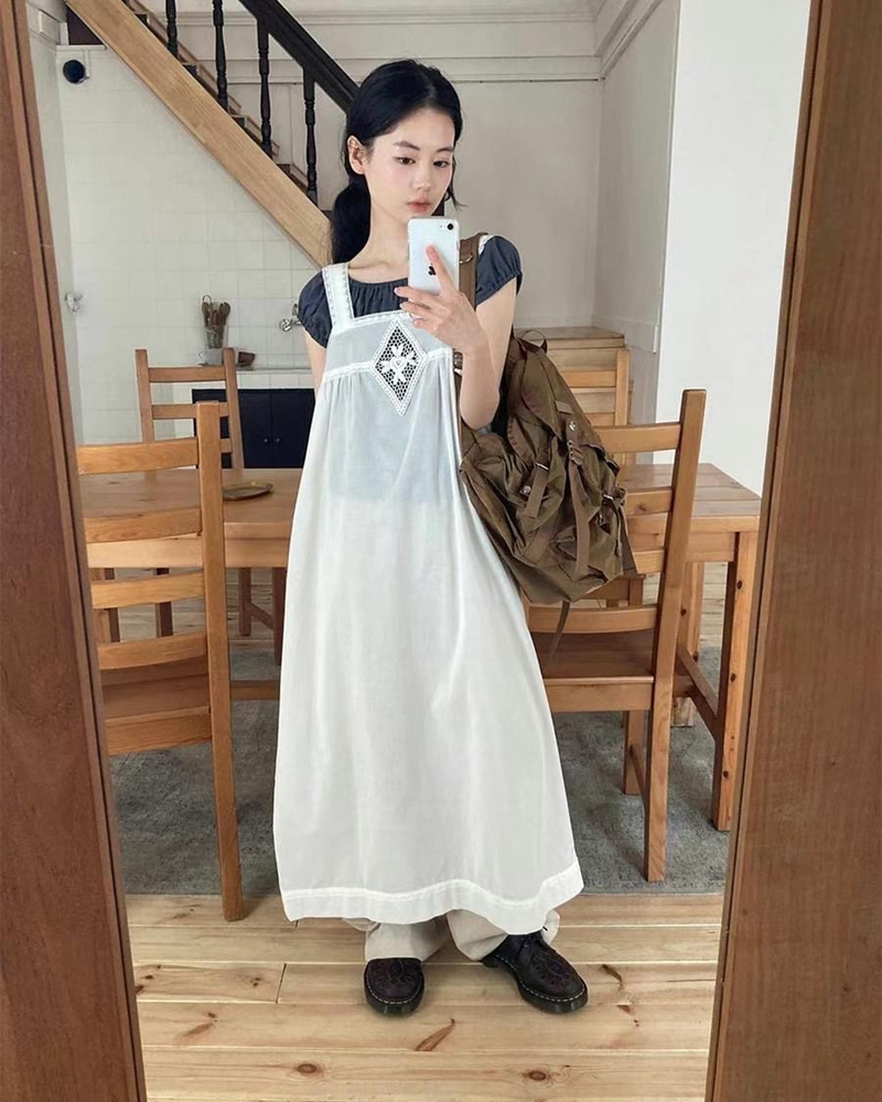 EXCUSE東大門㊣代購女士新款熱賣25春夏休閑連衣裙不含內搭EXCUSE連衣裙