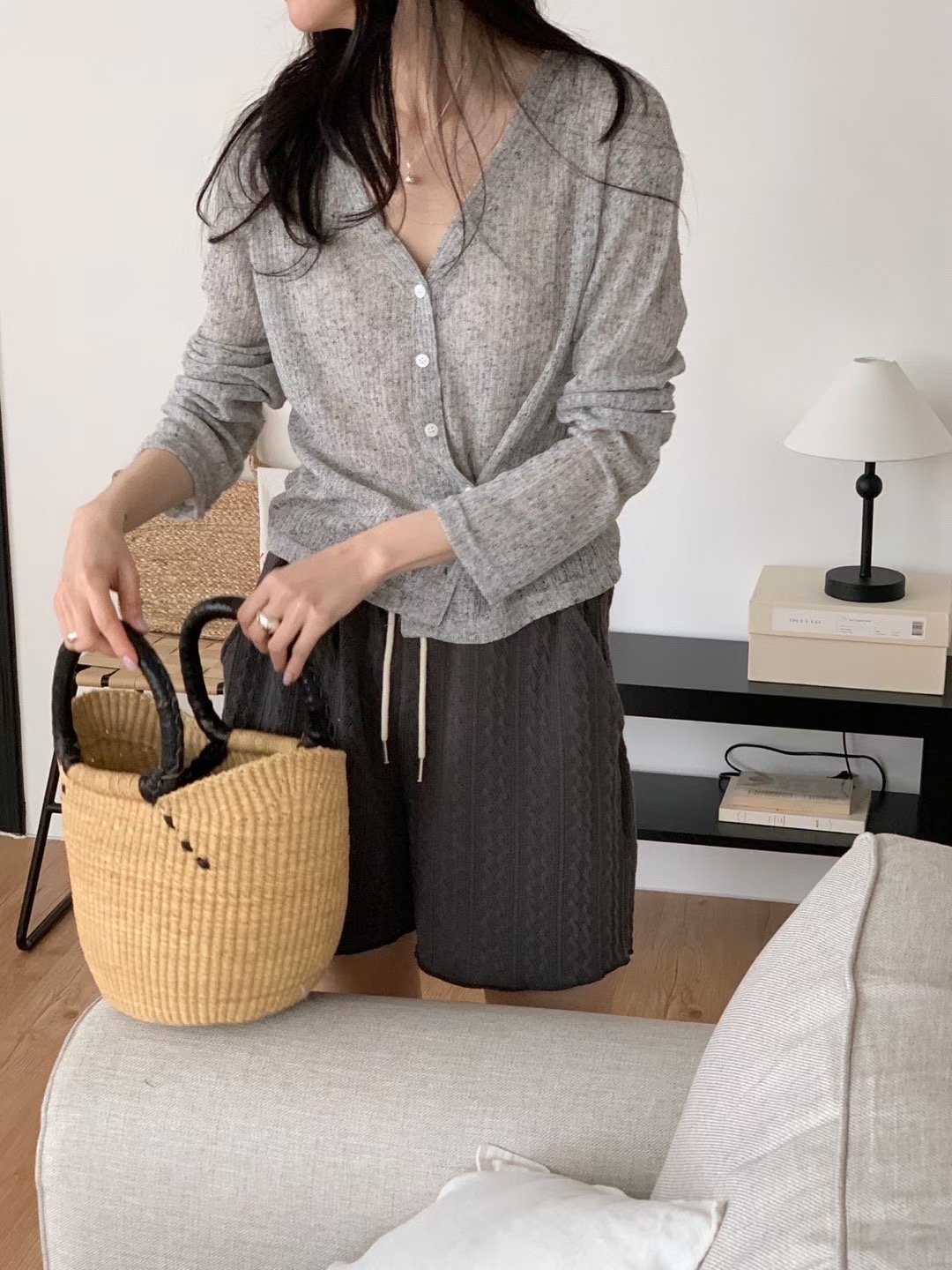 HIDEWAY東大門㊣直郵女裝新款真品熱賣25春夏人氣針織衫亞麻布HIDEWAY針織衫