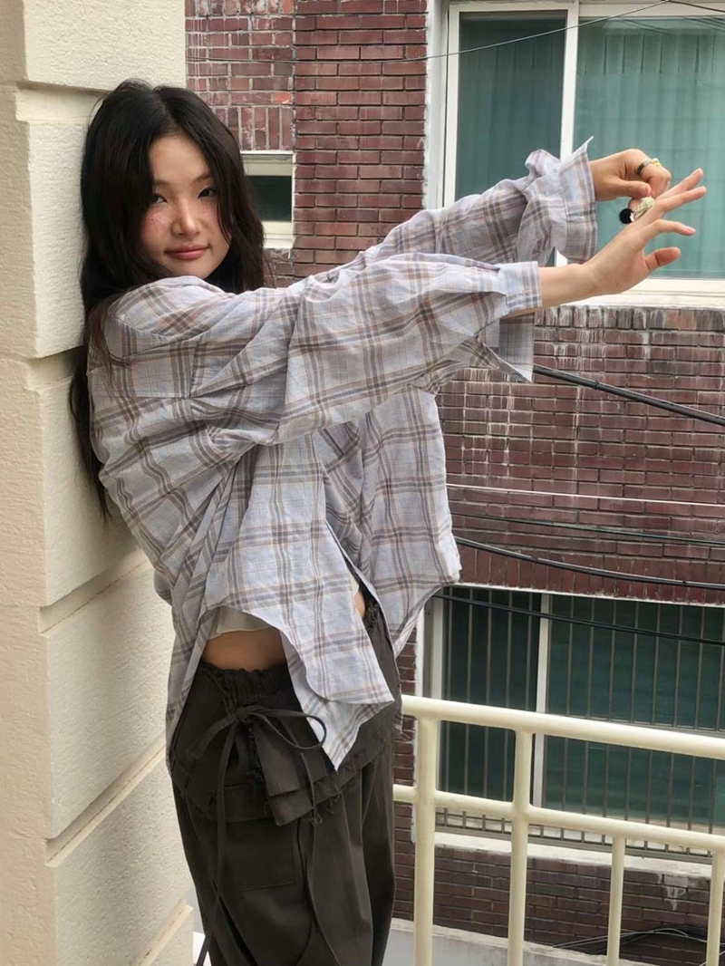 EXCUSE東大門㊣代購女裝新款職業休閑25春夏人氣襯衫蕾絲衫EXCUSE襯衫/蕾絲衫