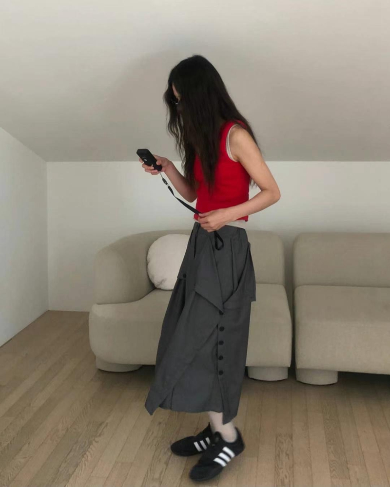 EXCUSE韓國代購㊣女士新品時尚25春夏推薦人氣熱賣職業休閑褲EXCUSE休閑褲