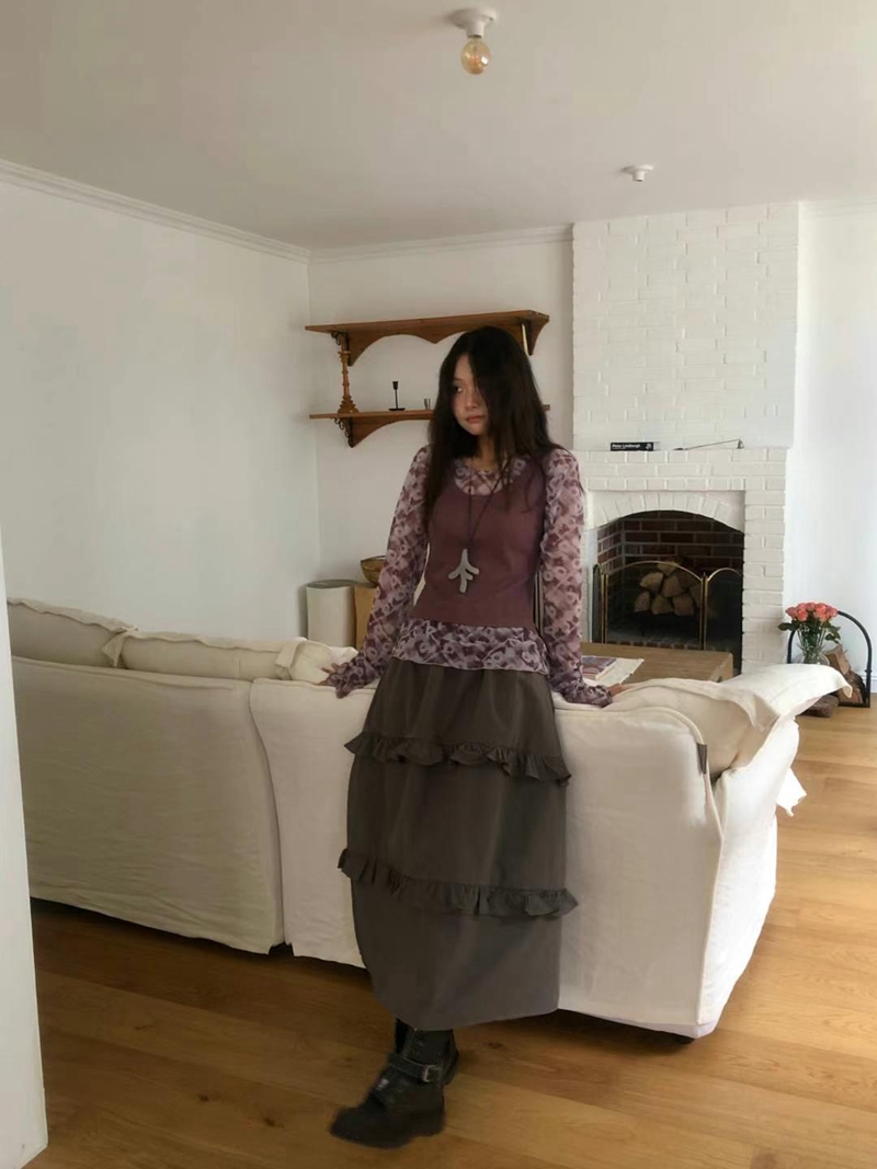 EXCUSE韓國直郵㊣女裝新品熱賣休閑人氣推薦真品時尚長袖T恤EXCUSE長袖T恤