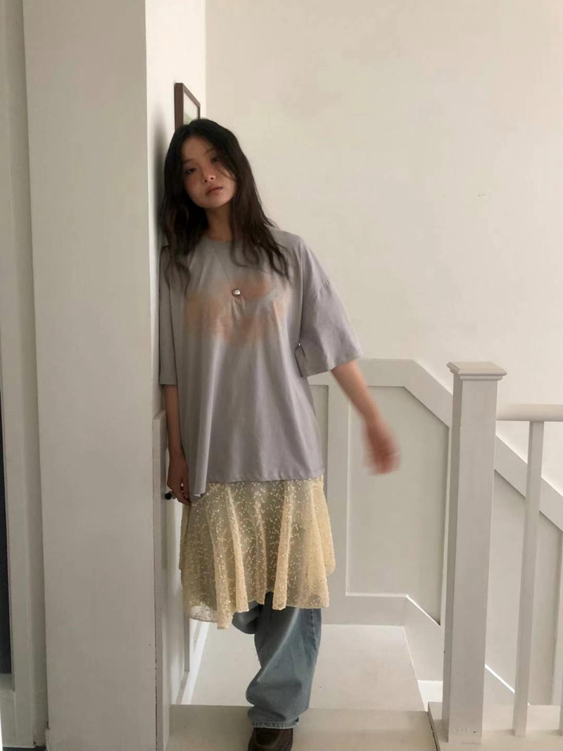 EXCUSE東大門㊣代購女士新款真品時尚人氣休閑熱賣推薦25春夏T恤EXCUSET恤圖色2