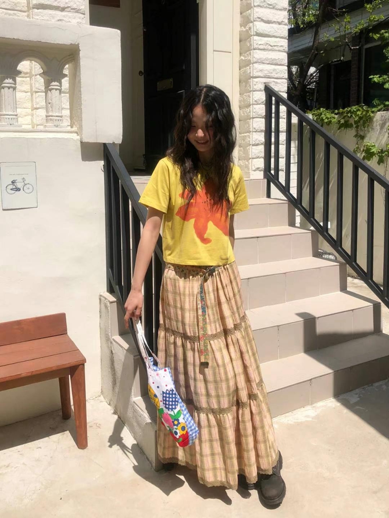 EXCUSE東大門㊣實拍女裝新品真品25春夏職業推薦長裙不含腰帶EXCUSE長裙