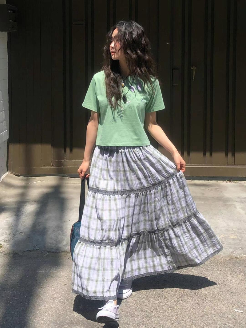 EXCUSE東大門㊣實拍女裝新品真品25春夏職業推薦長裙不含腰帶EXCUSE長裙圖色2