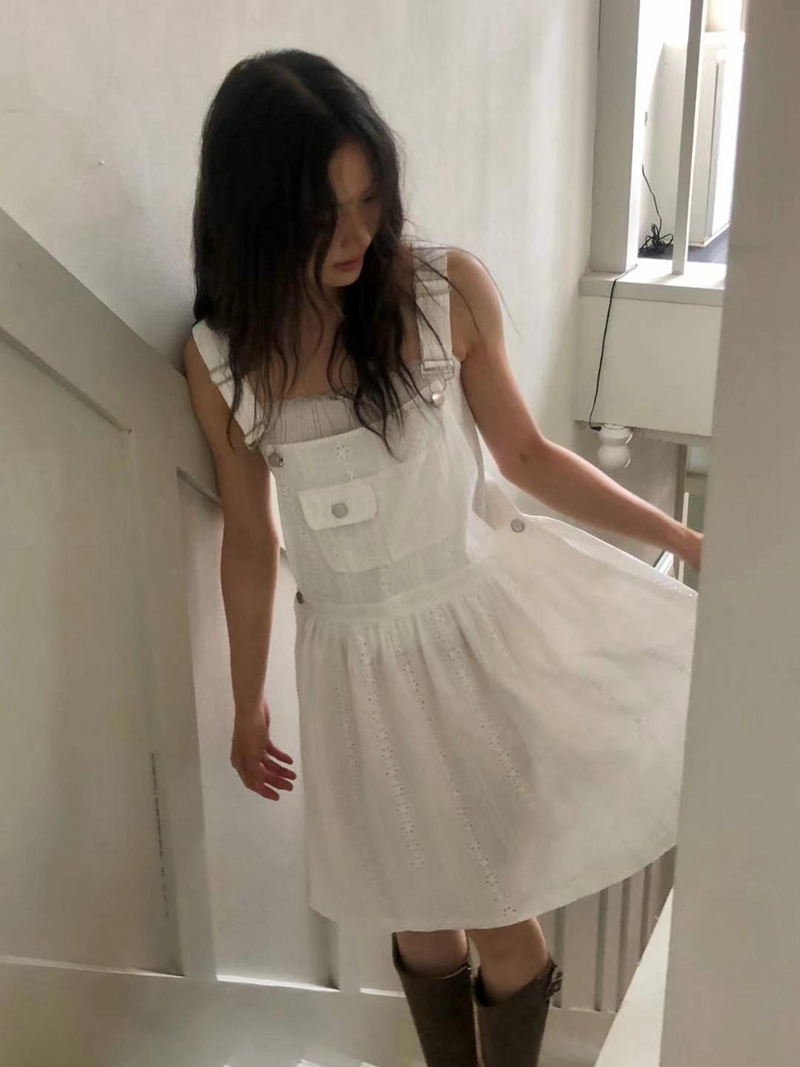 EXCUSE韓國代購㊣女裝新款25春夏人氣休閑真品時尚職業連衣裙EXCUSE連衣裙圖色1