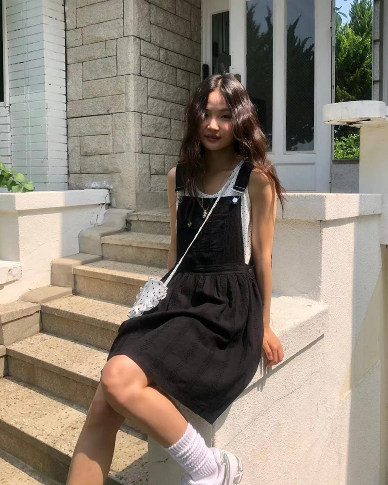 EXCUSE韓國代購㊣女裝新款25春夏人氣休閑真品時尚職業連衣裙EXCUSE連衣裙圖色2
