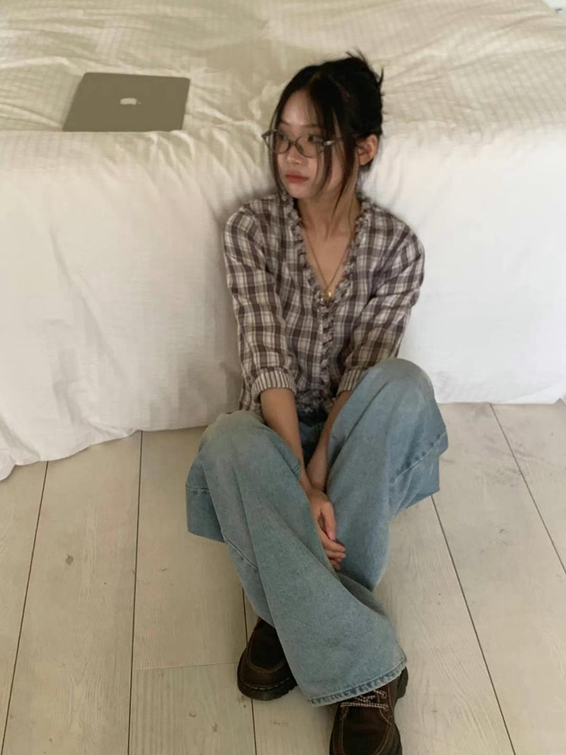 EXCUSE東大門㊣實拍女士新款25春夏熱賣真品人氣襯衫蕾絲衫EXCUSE襯衫/蕾絲衫圖色2