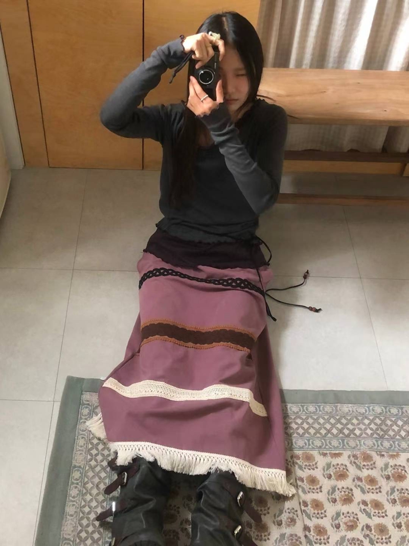 EXCUSE韓國直郵㊣女裝新款人氣時尚熱賣25春夏職業推薦長裙EXCUSE長裙圖色3