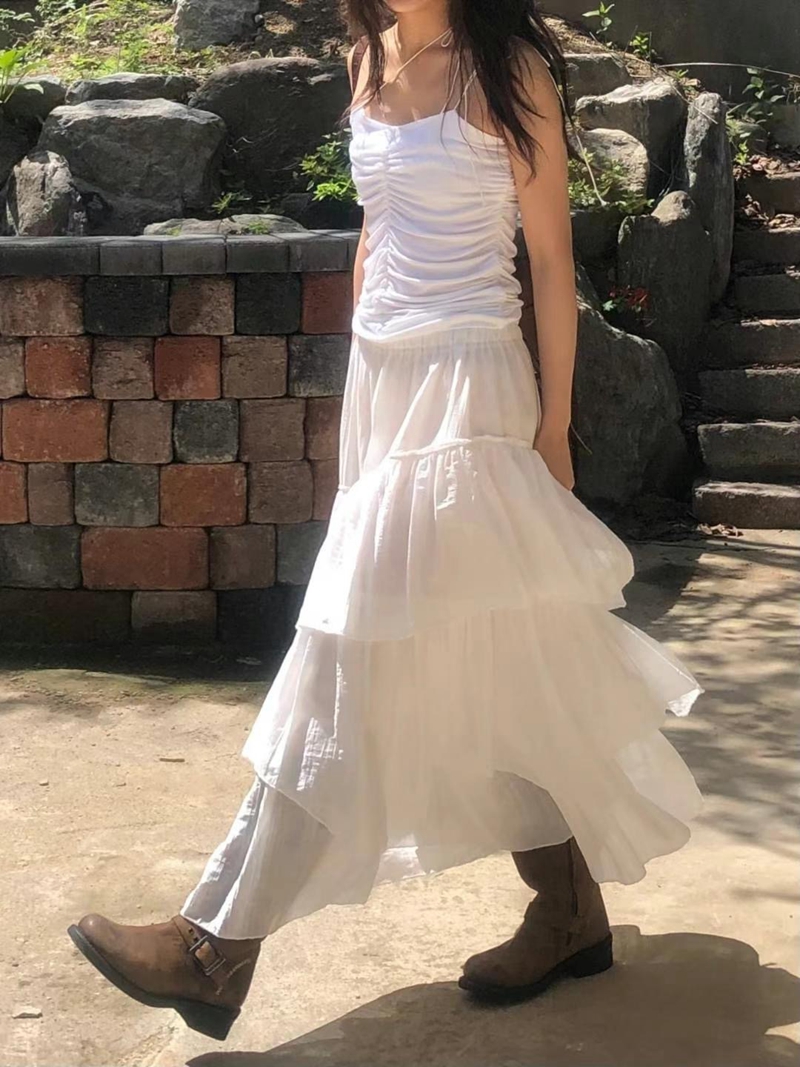 EXCUSE韓國代購㊣女士新款職業休閑熱賣推薦人氣真品25春夏長裙EXCUSE長裙圖色2
