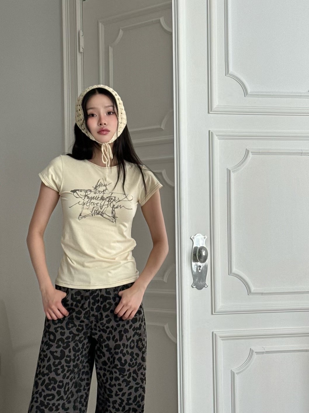 GISELE韓國直郵㊣女裝新款時尚職業人氣休閑真品25春夏熱賣T恤GISELET恤圖色2