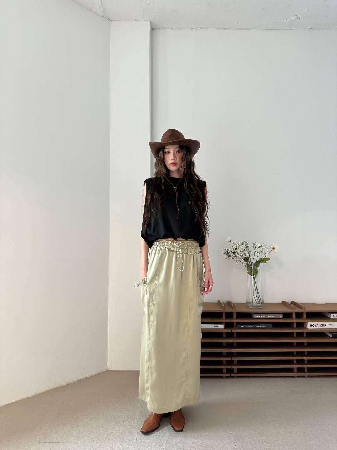 GISELE東大門㊣實拍女裝新品推薦時尚25春夏熱賣真品休閑長裙GISELE長裙圖色2
