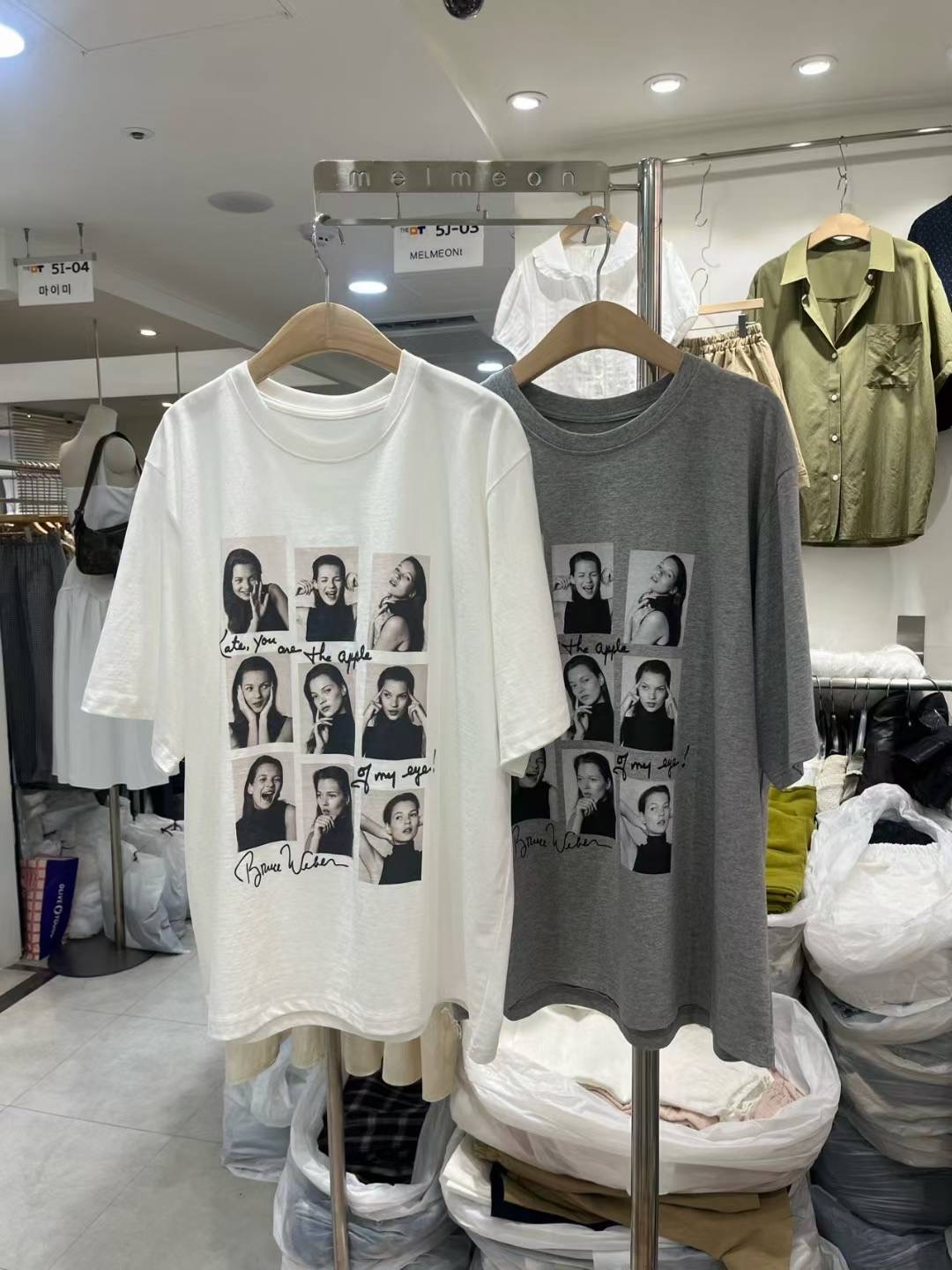 MELMEONT韓國代購㊣女士新款人氣真品熱賣休閑時尚職業推薦T恤MELMEONTT恤圖色2左二色