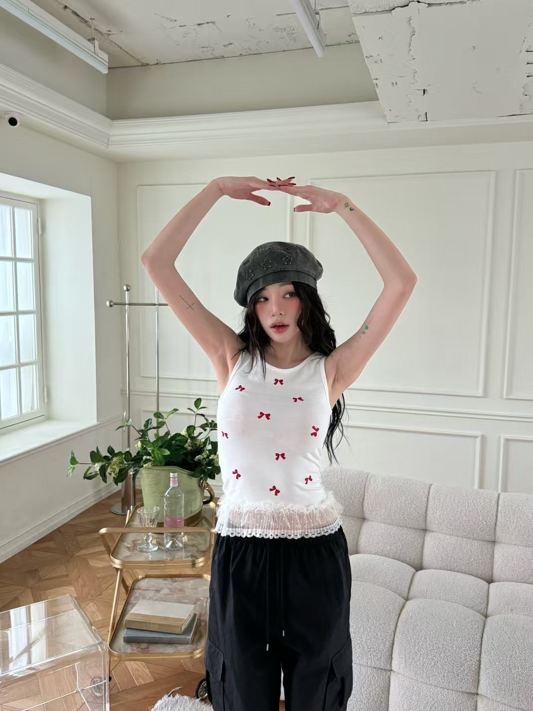 GISELE韓國代購㊣女裝新款熱賣休閑人氣25春夏推薦吊帶背心GISELE吊帶/背心