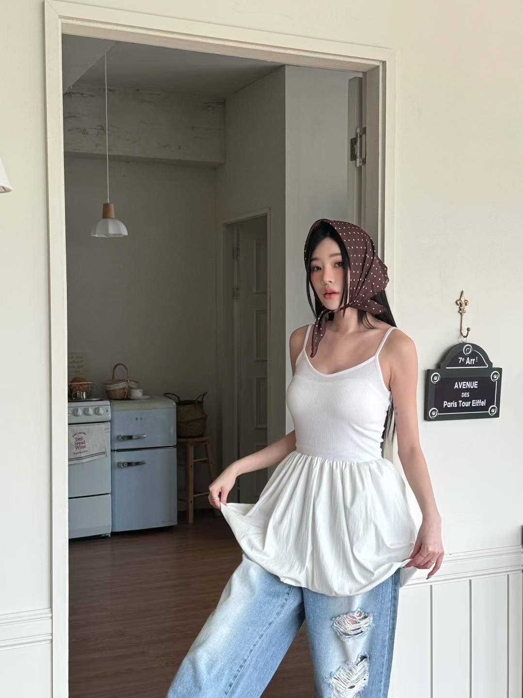 GISELE韓國直郵㊣女裝新品25春夏休閑推薦時尚熱賣吊帶背心GISELE吊帶/背心