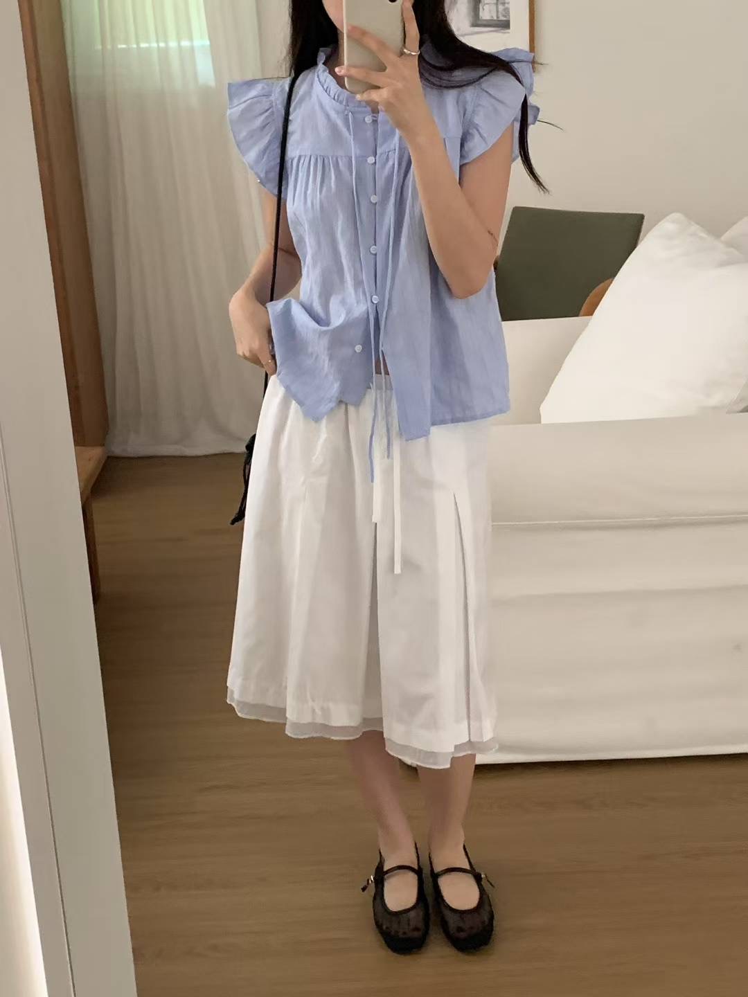 MELMEONT韓國直郵㊣女士新款時尚25春夏熱賣休閑襯衫蕾絲衫MELMEONT襯衫/蕾絲衫