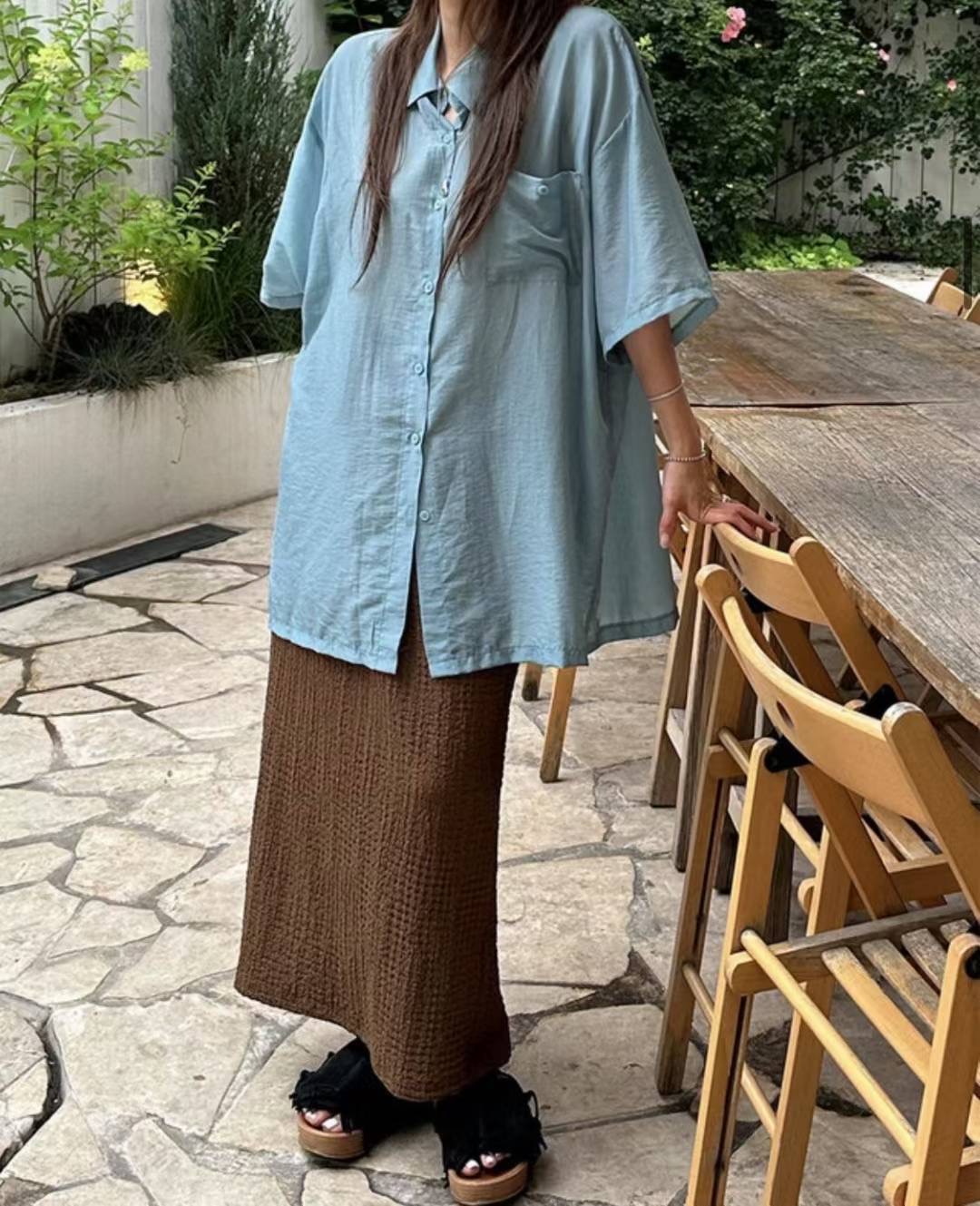MELMEONT東大門㊣直郵女士新款25春夏職業人氣熱賣休閑長裙MELMEONT長裙圖色3