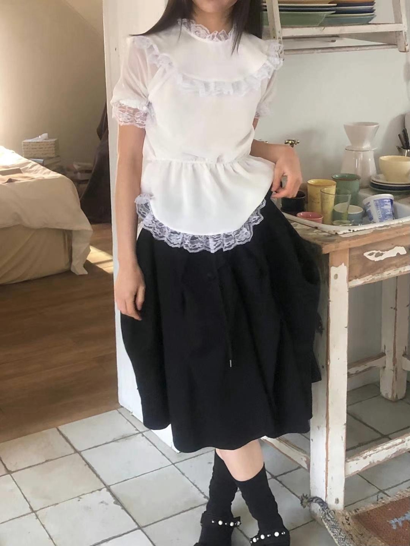 EXCUSE韓國直郵㊣女士新品熱賣推薦職業真品休閑襯衫蕾絲衫EXCUSE襯衫/蕾絲衫圖色2