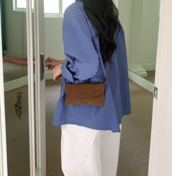 TROUVAILLE東大門㊣直郵女士新款熱賣休閑單肩斜跨包絨面革TROUVAILLE單肩/斜跨包